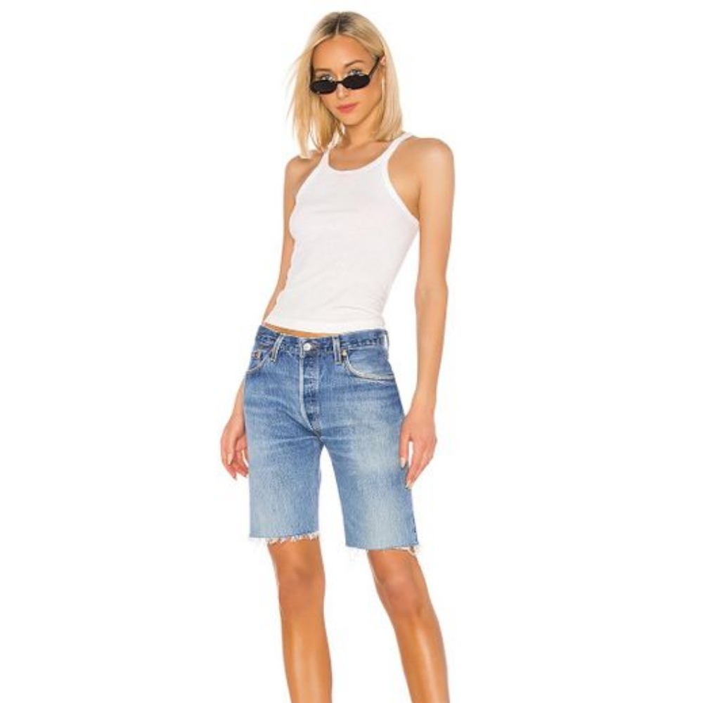 RE/DONE Women's Blue The Long Short jeans